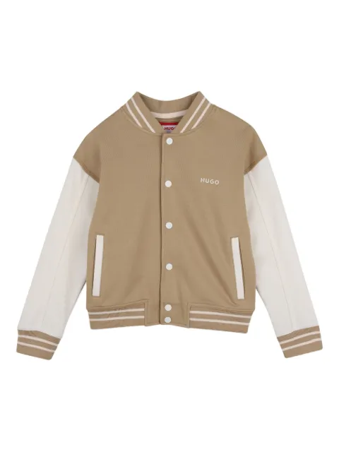 HUGO KIDS panelled striped cardigan