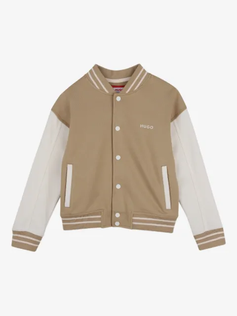 HUGO KIDS panelled striped cardigan
