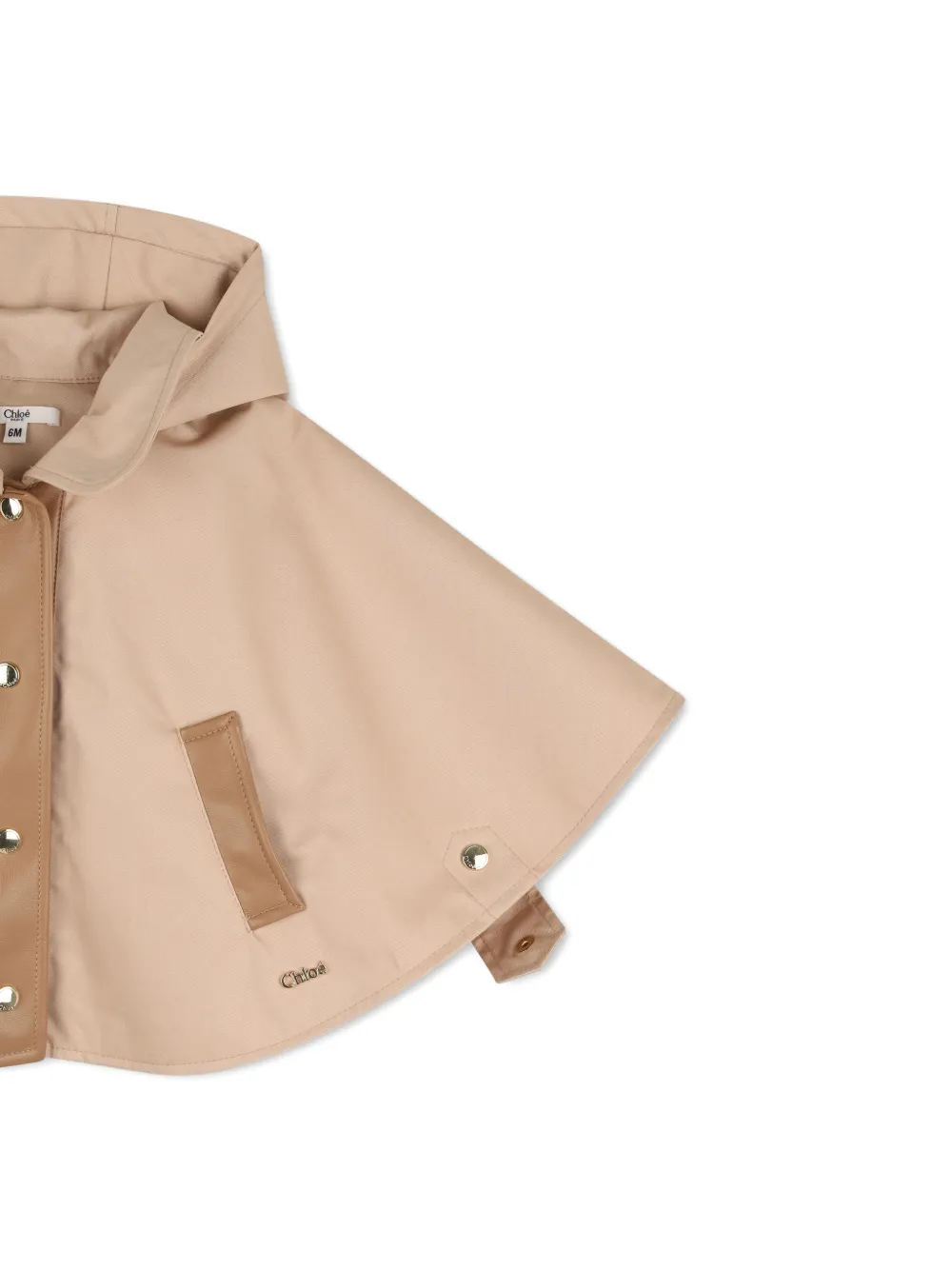 Chloé Kids Korte trenchcoat met capuchon Beige