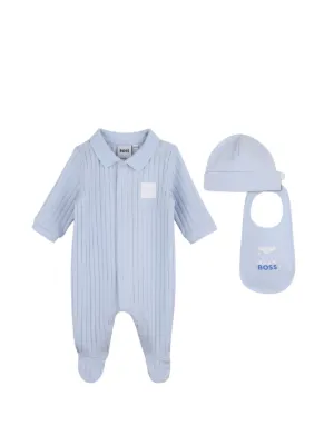 Ensemble Pyjama Garçon BOSS - Polaire Chinée Avec Bonnet - 95% Coton Bio