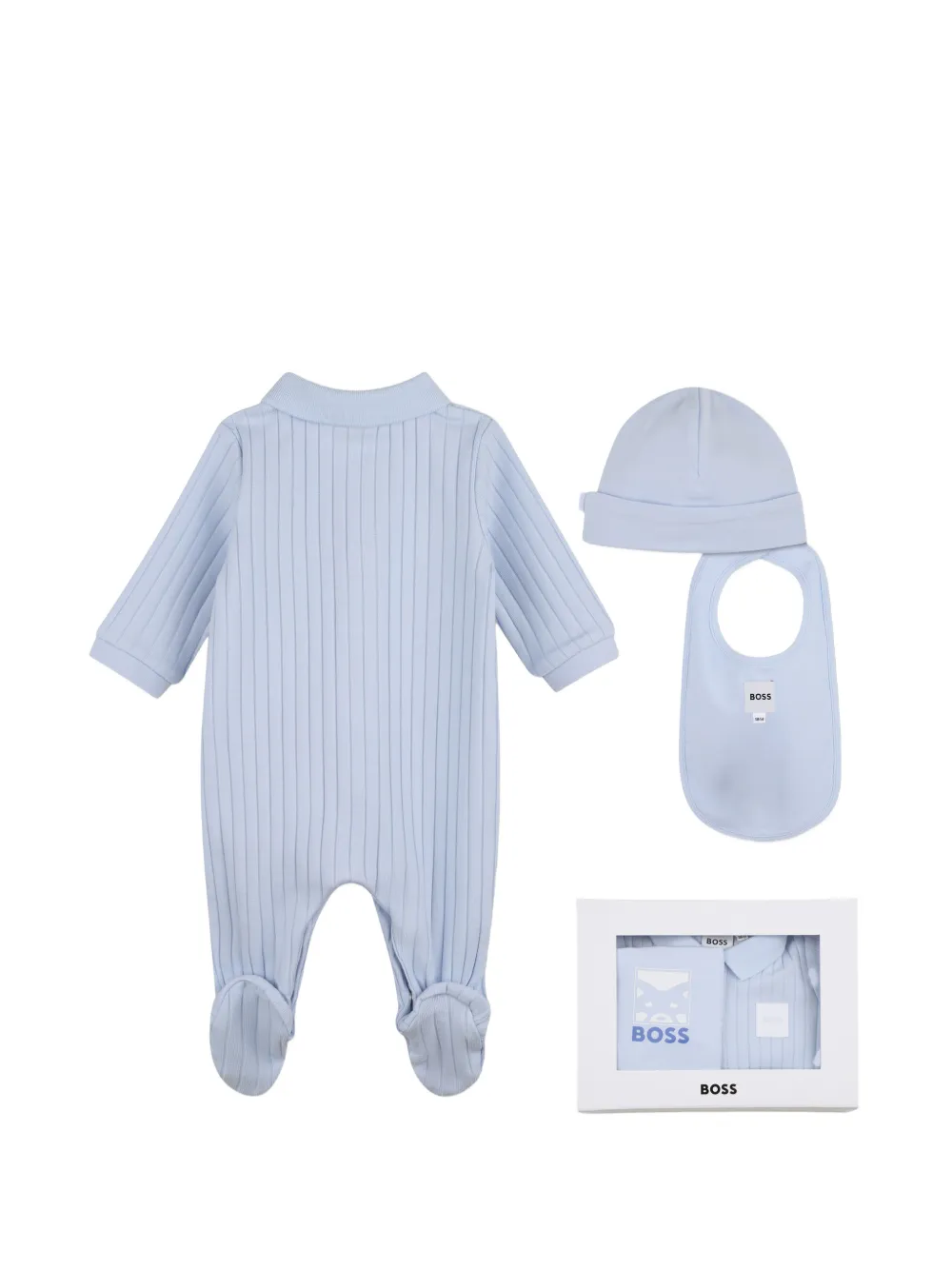  Boss Kidswear Ribbed Pyjamas Hat Set - Blue 