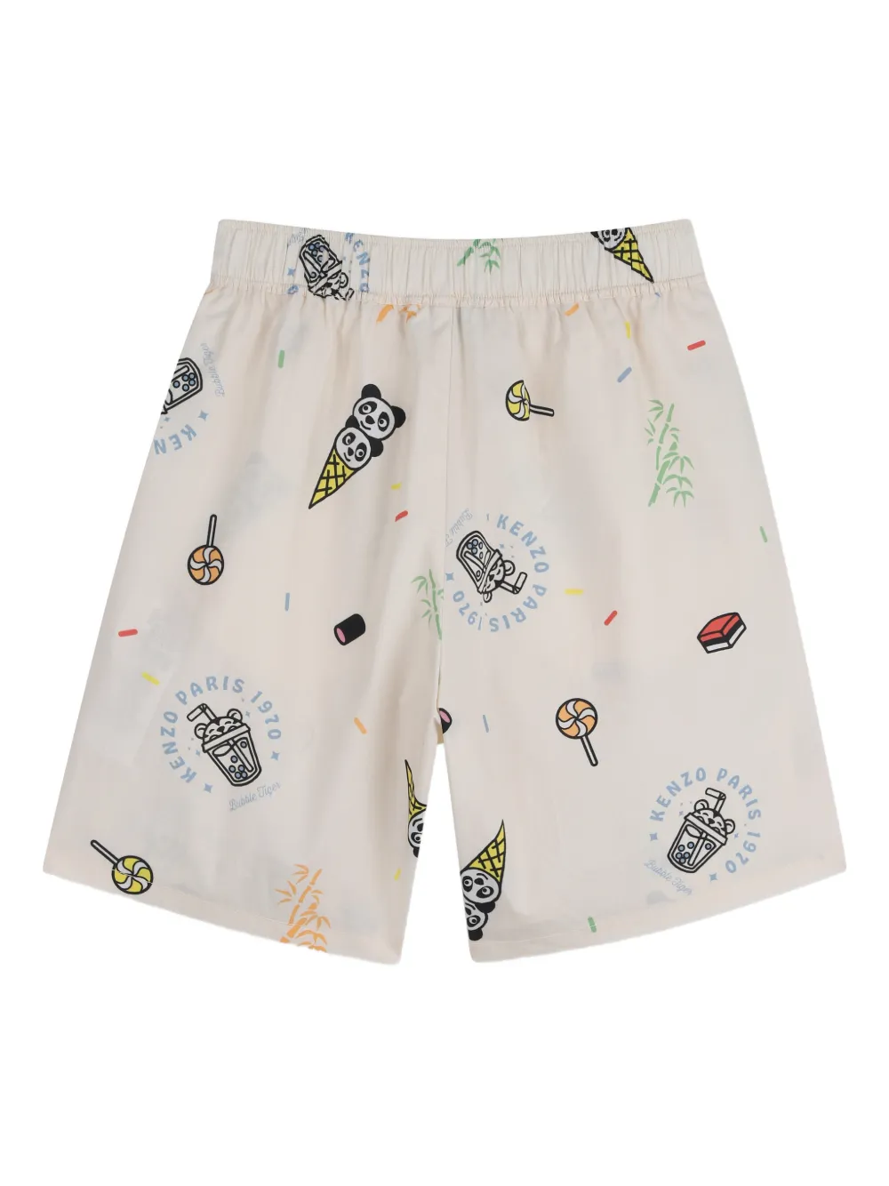  Kenzo Kids All-over-graphic Bermuda Shorts - Neutrals 