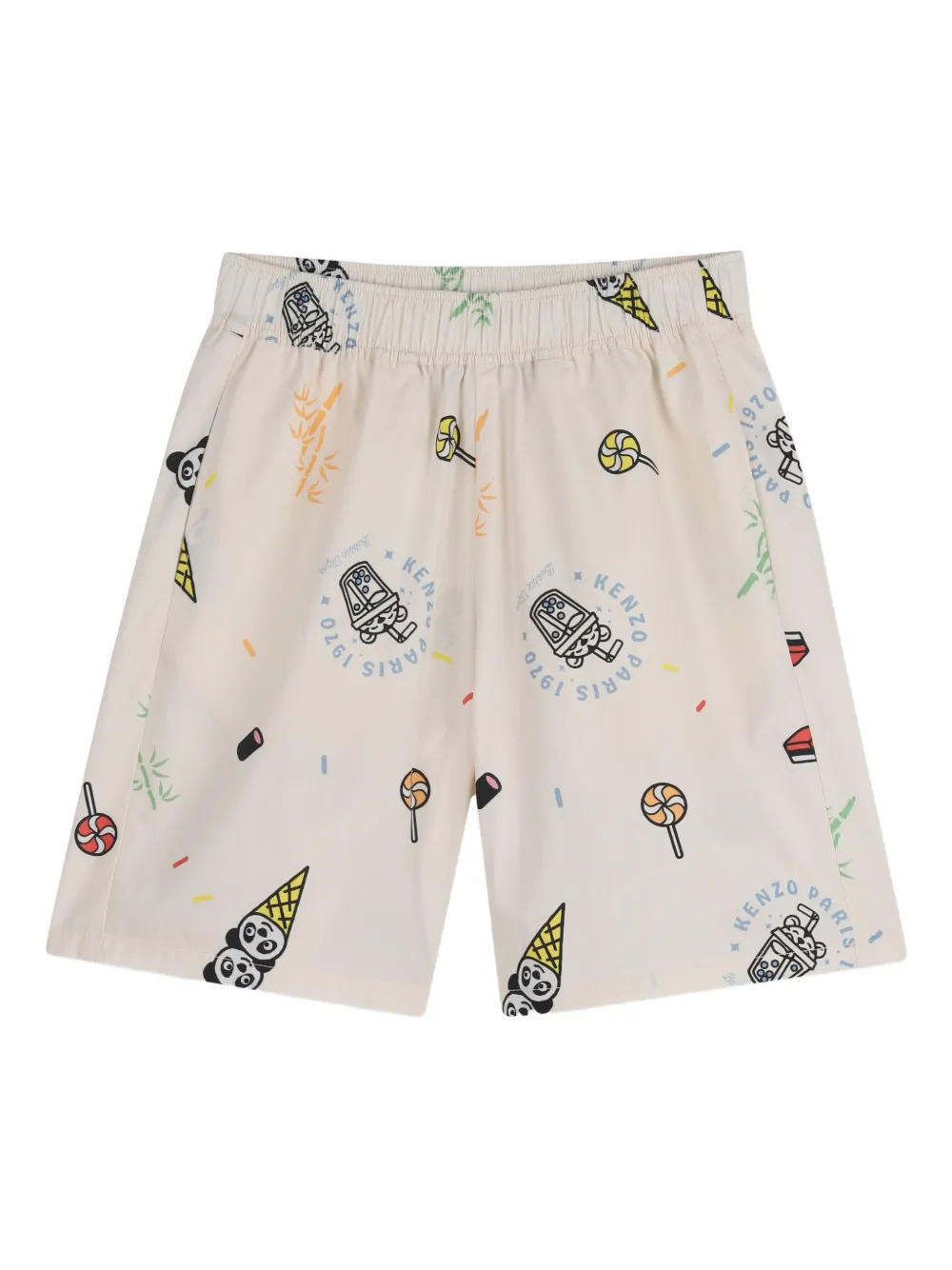 Kenzo Kids Bermuda con stampa grafica - Toni neutri