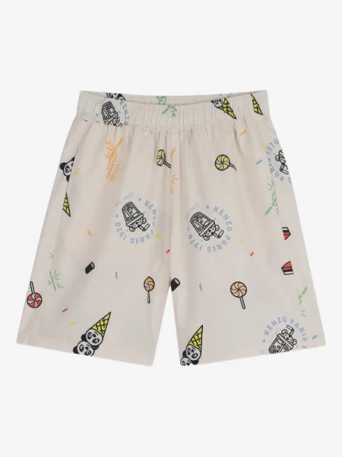 Kenzo Kids all-over-graphic bermuda shorts