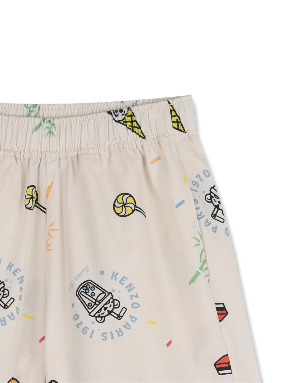  Kenzo Kids All-over-graphic Bermuda Shorts - Neutrals 