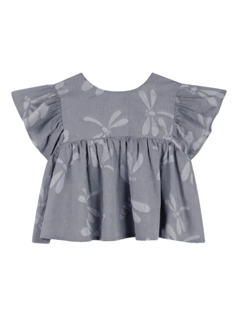 Kenzo Kids blusa estampada con volantes