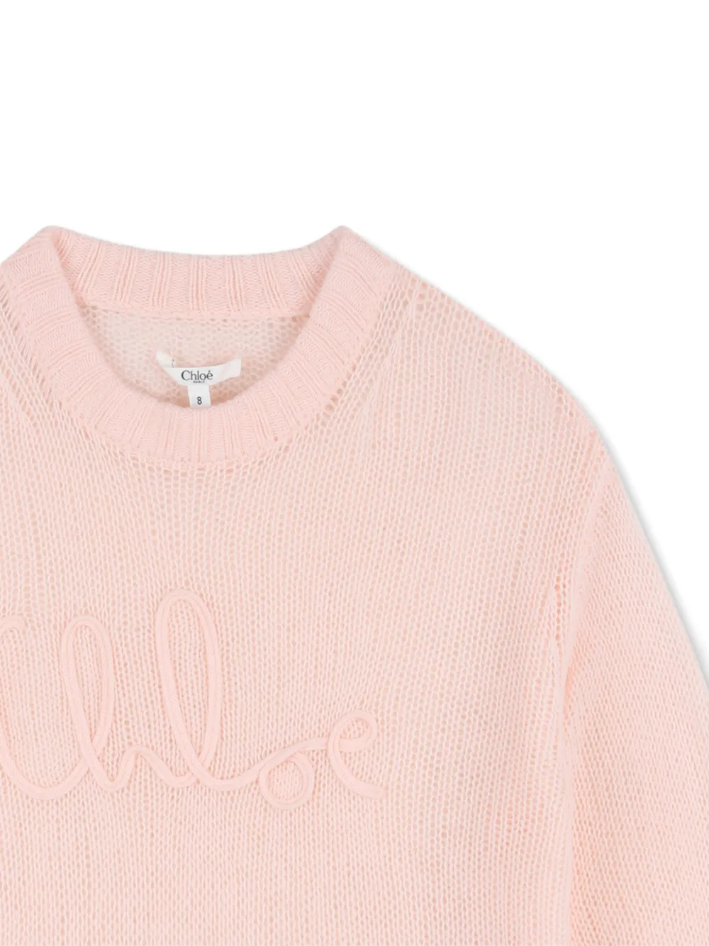  Chloé Kids Embroidered Long-sleeve Sweater - Pink 