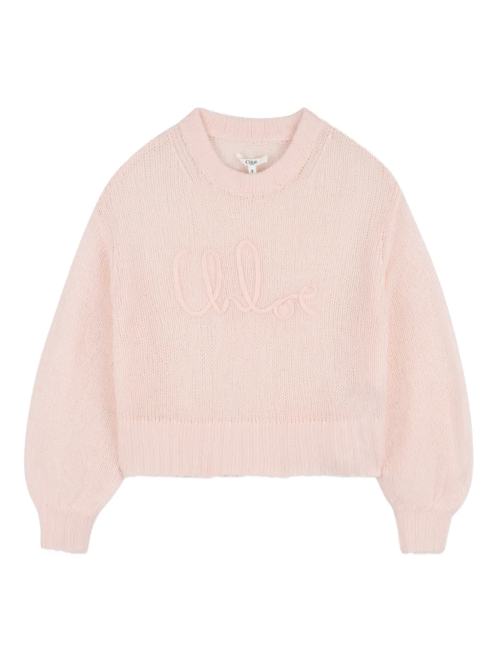 Chloé Kids Maglione a maniche lunghe con ricamo - Rosa