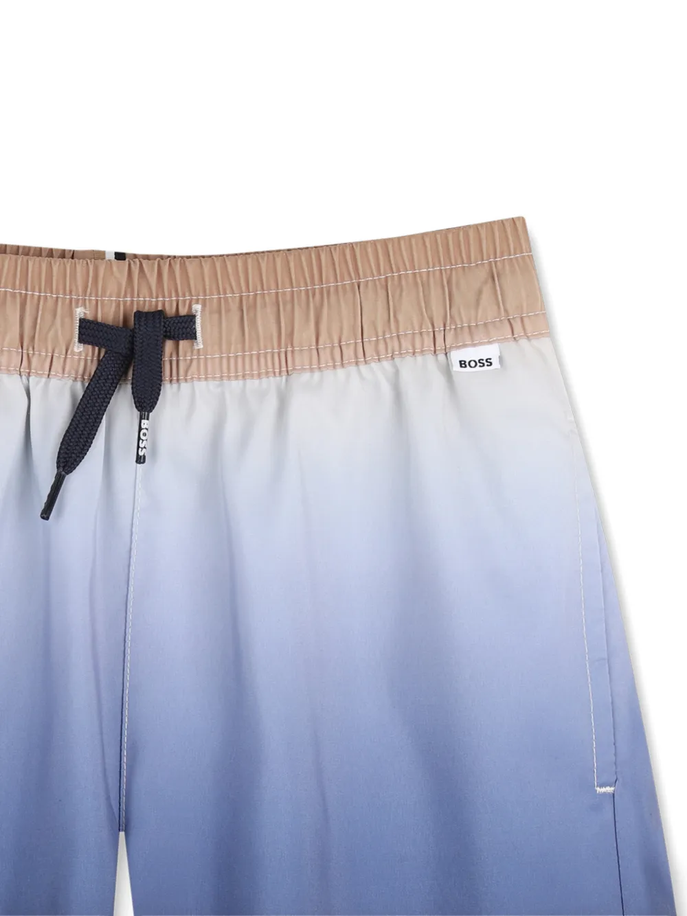 BOSS Kidswear Geribbelde zwembroek Blauw