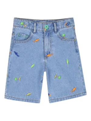 Marc Jacobs Kids パッチワーク デニムショートパンツ | ブルー