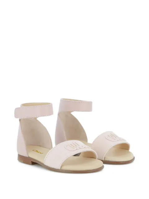 Chloé Kids sandalias con tiras bordadas