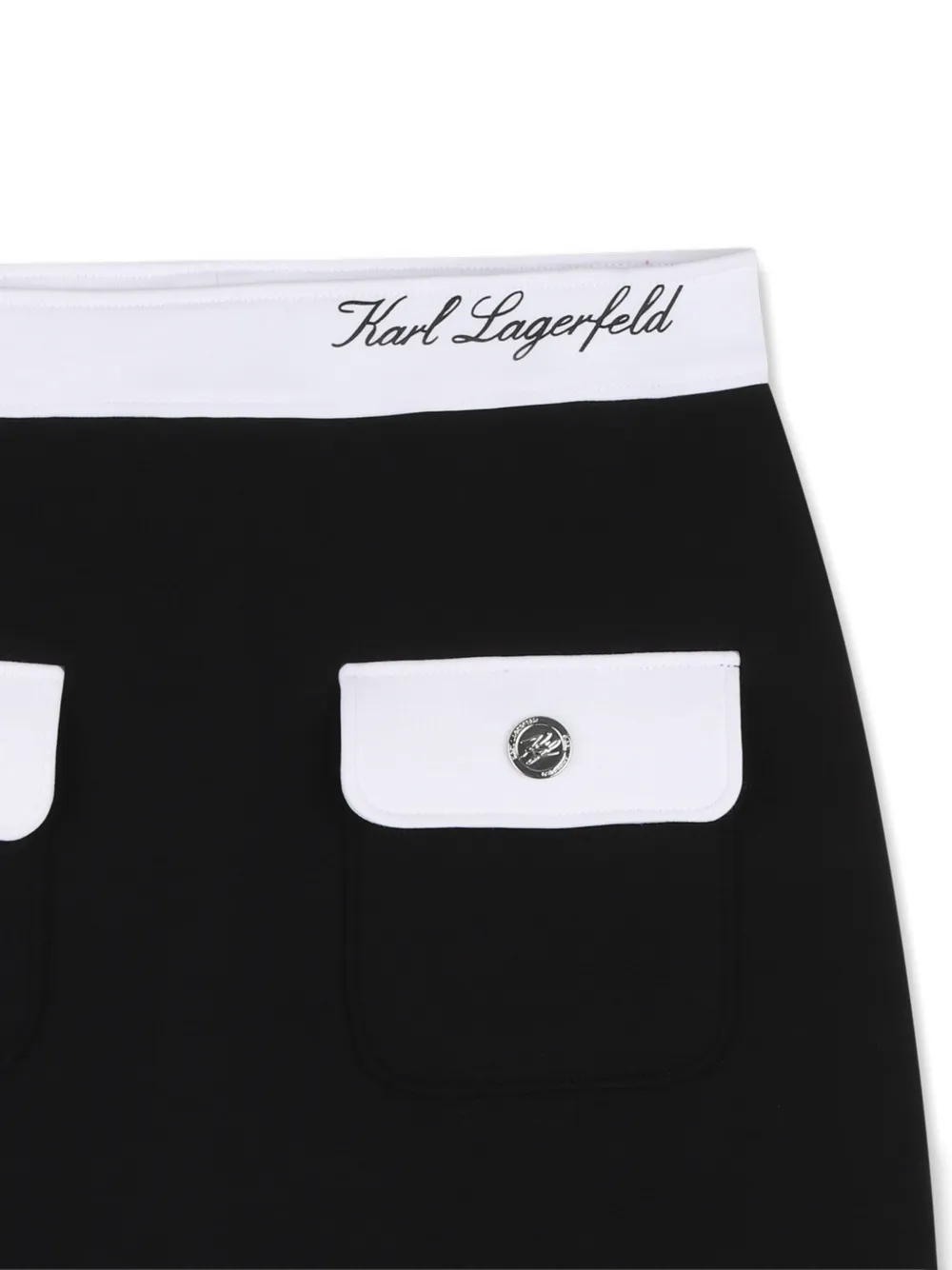 Karl Lagerfeld Kids Rok met zakken aan de voorkant Zwart