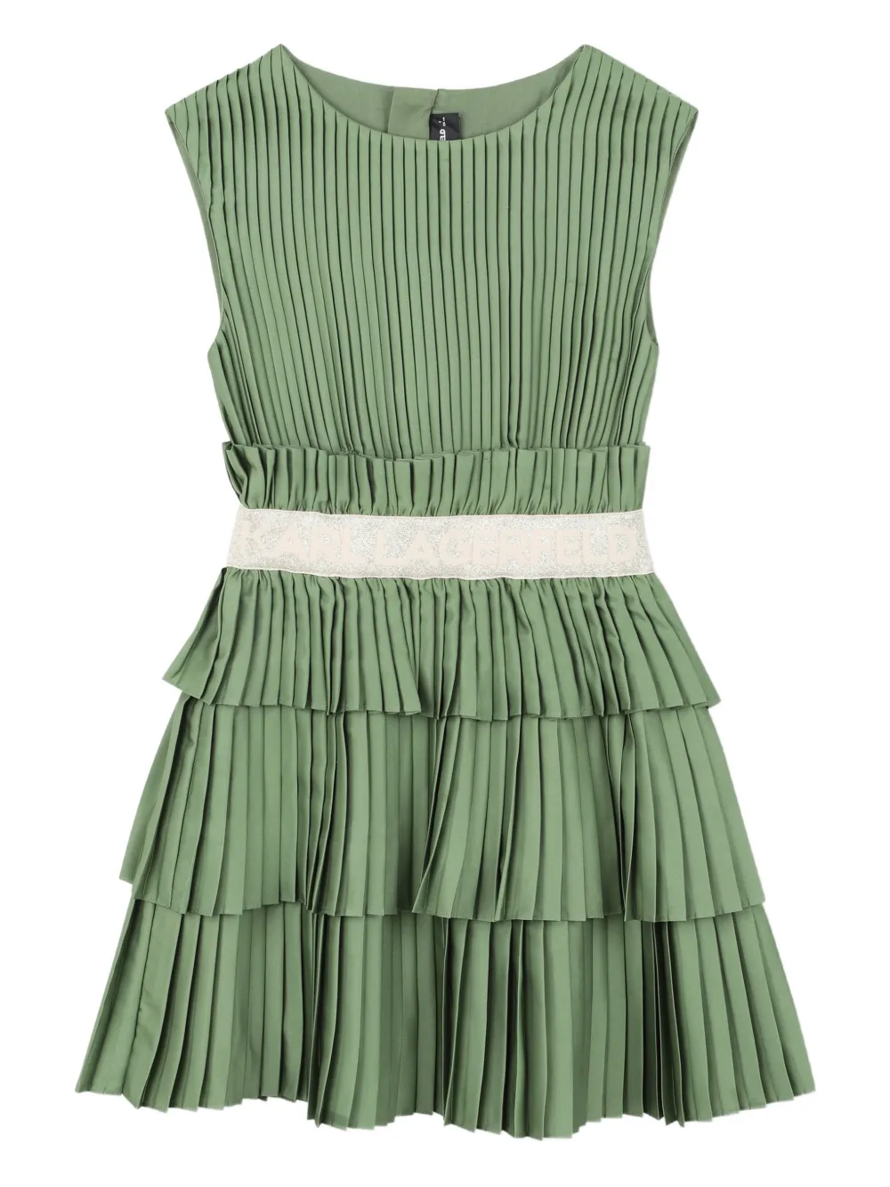 Karl Lagerfeld Kids Abito plissettato a strati - Verde