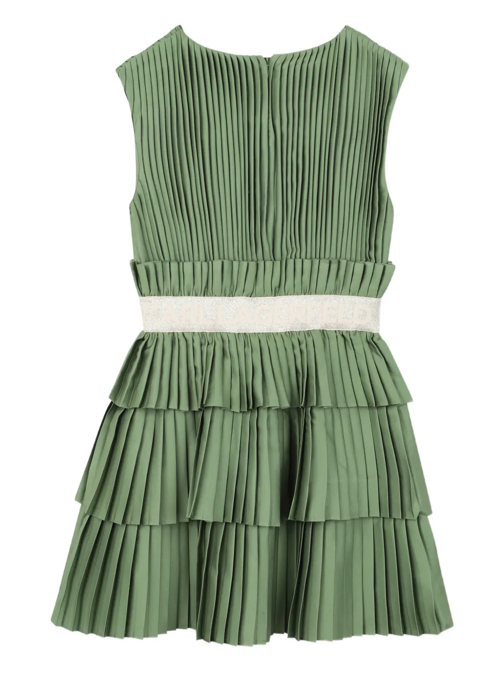 Karl Lagerfeld Kids Gelaagde jurk met plooien Groen
