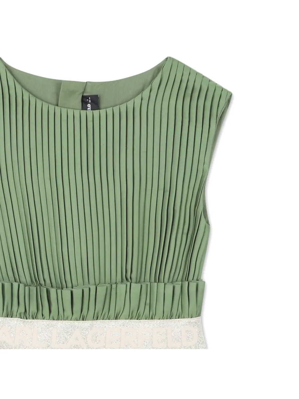Karl Lagerfeld Kids Gelaagde jurk met plooien Groen