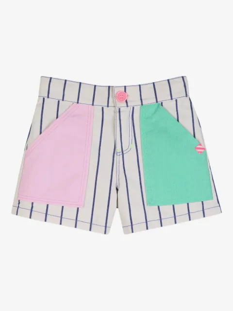 Billieblush striped contrast-pocket shorts