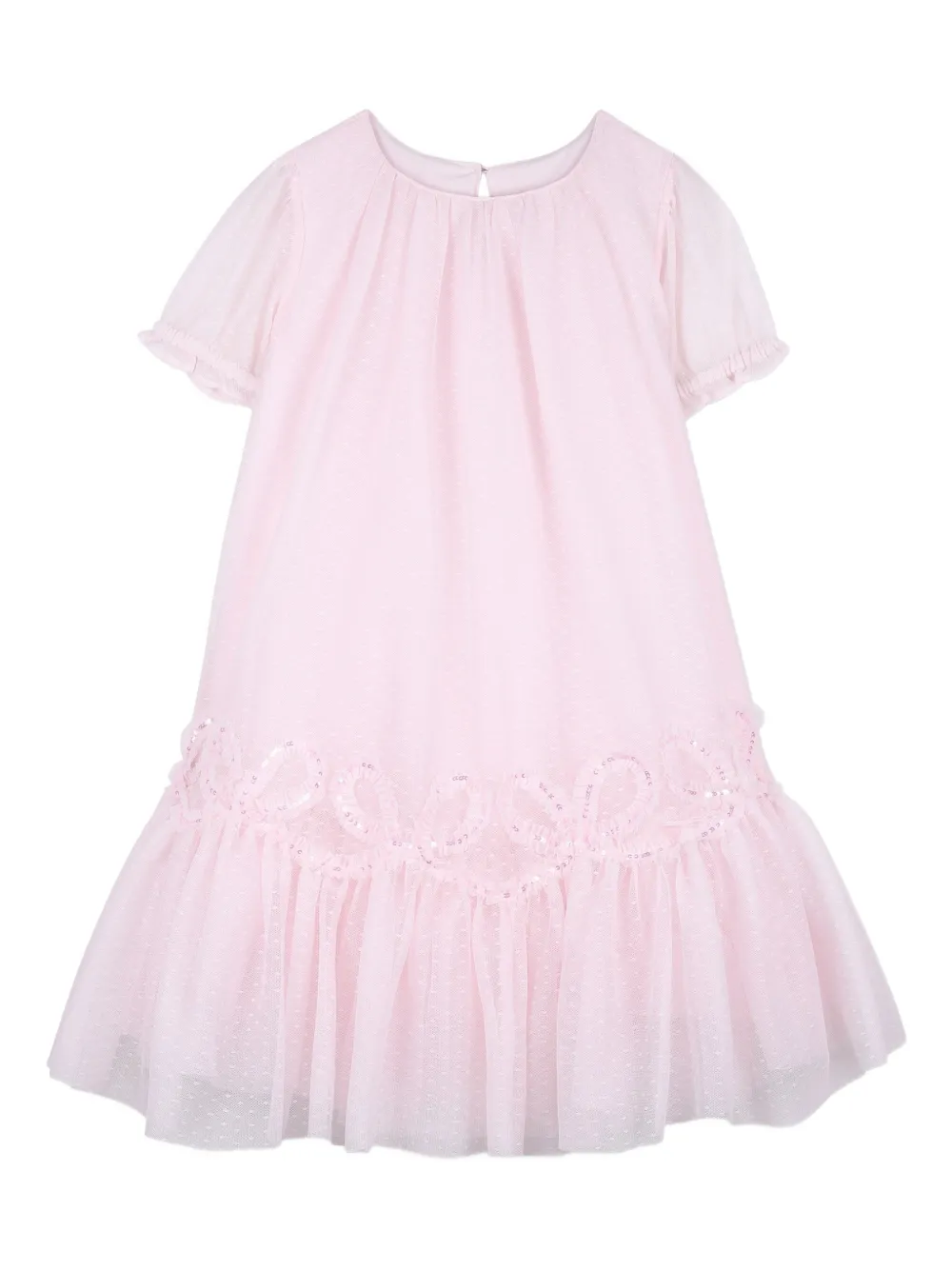 Billieblush Abito con paillettes e ruches - Rosa