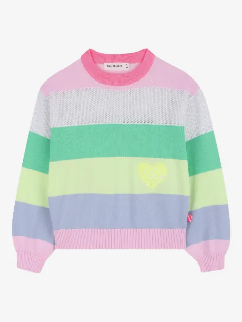 Billieblush Gestreifter Pullover mit Herzapplikation