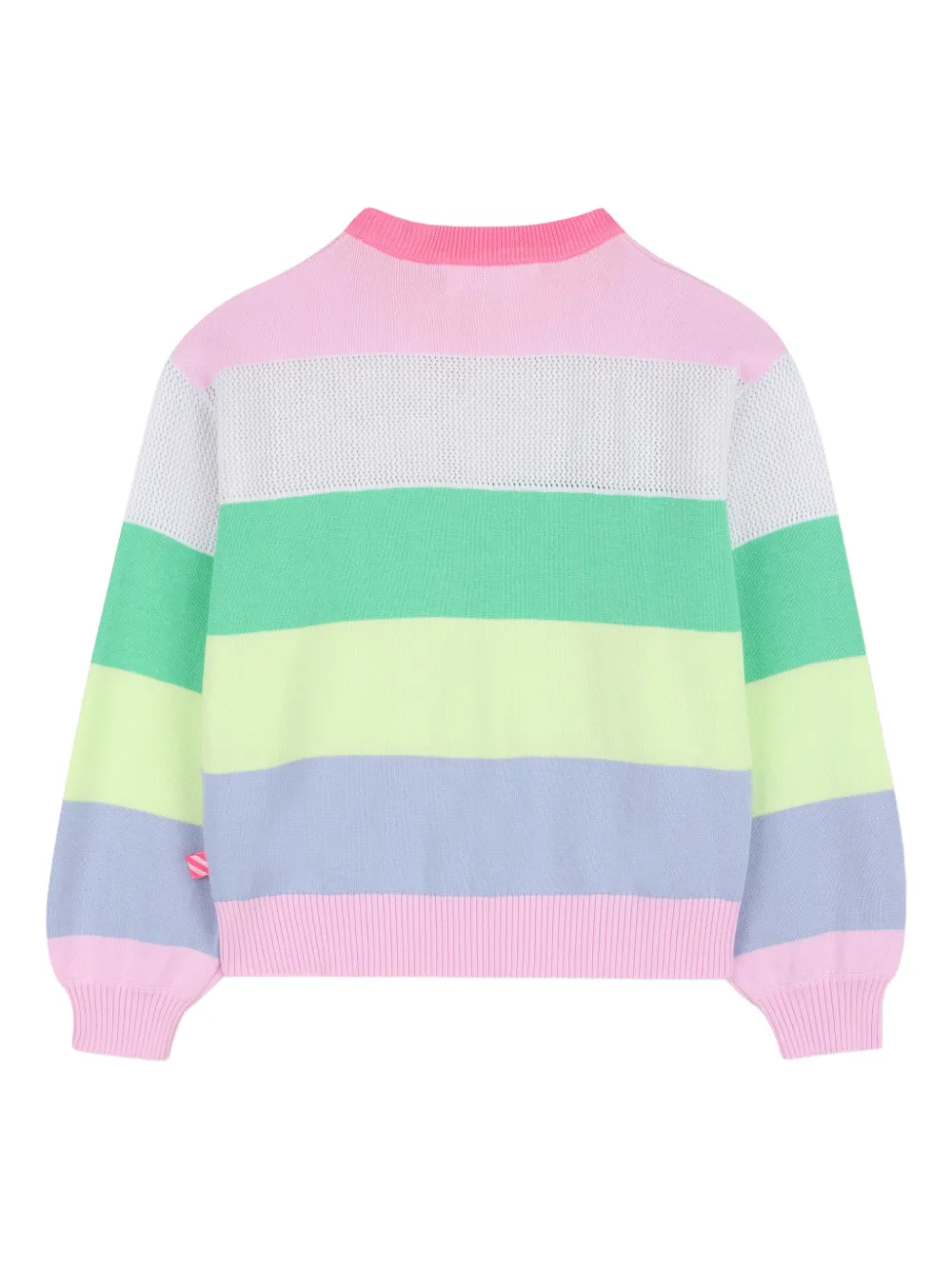  Billieblush Striped-pattern Heart-appliqué Sweater - Pink 