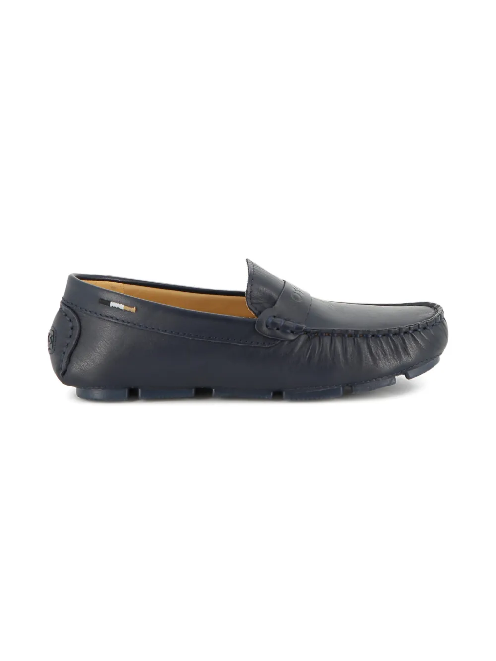 BOSS Kidswear Loafers met logodetail Blauw