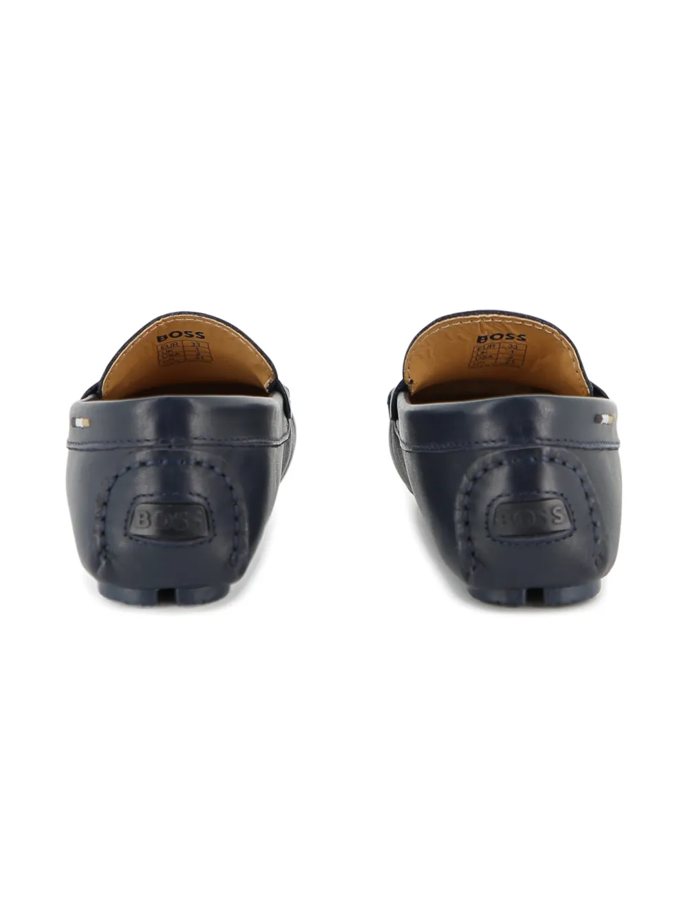 BOSS Kidswear Loafers met logodetail Blauw