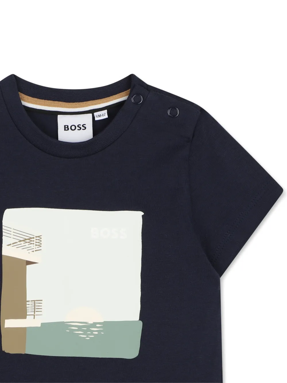 BOSS Kidswear T-shirt met grafische print Blauw