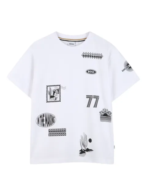 BOSS Kidswear playera manga corta con estampado gráfico
