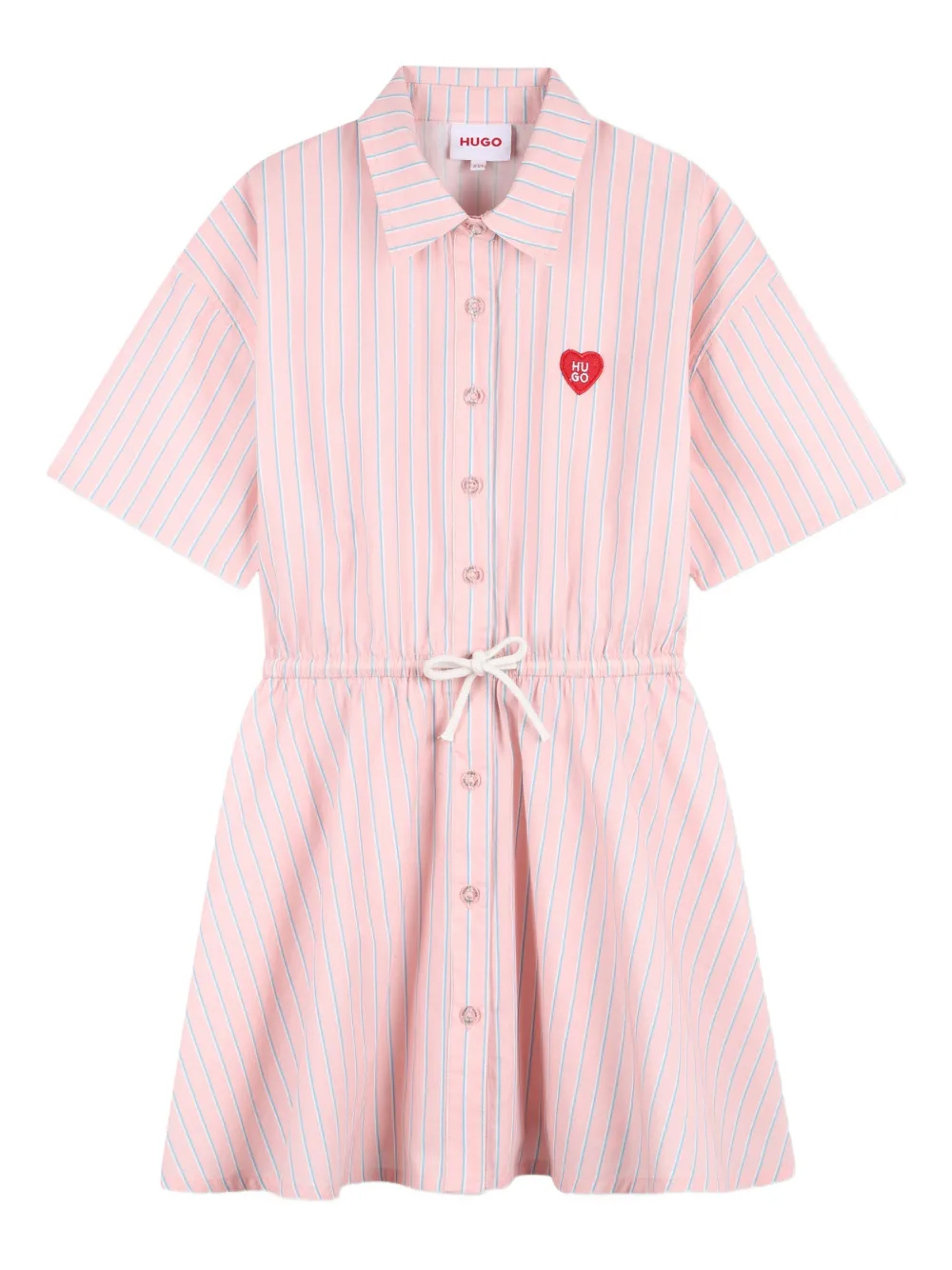 HUGO KIDS Abito a righe con applicazione - Rosa