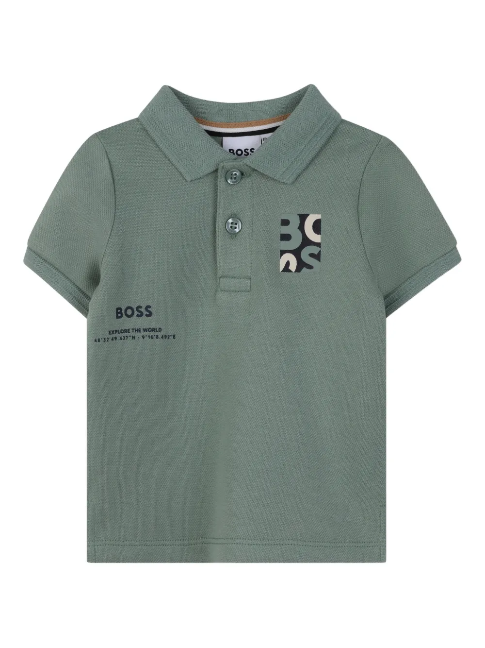 BOSS Kidswear Polo a maniche corte con bottoni - Verde