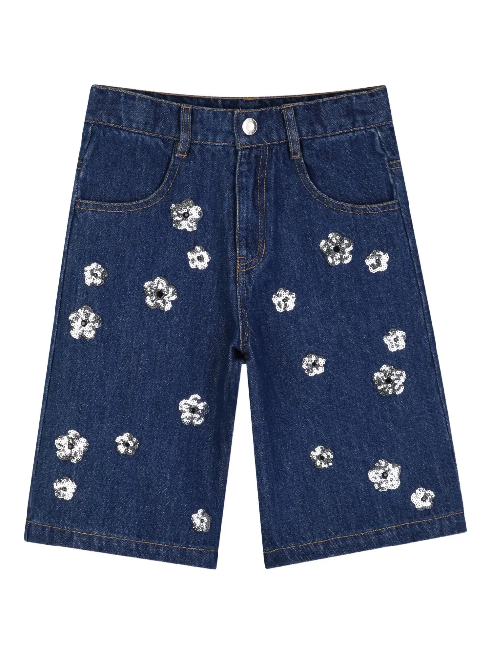 Marc Jacobs Kids Shorts mit Blumenverzierung - Blau