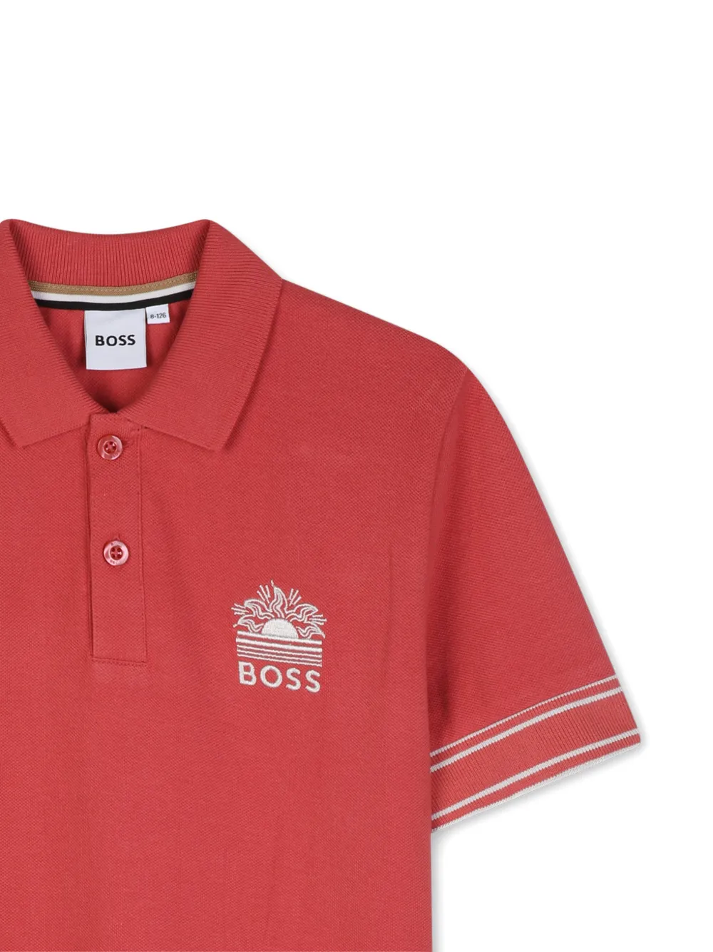 BOSS Kidswear Poloshirt met logo Rood