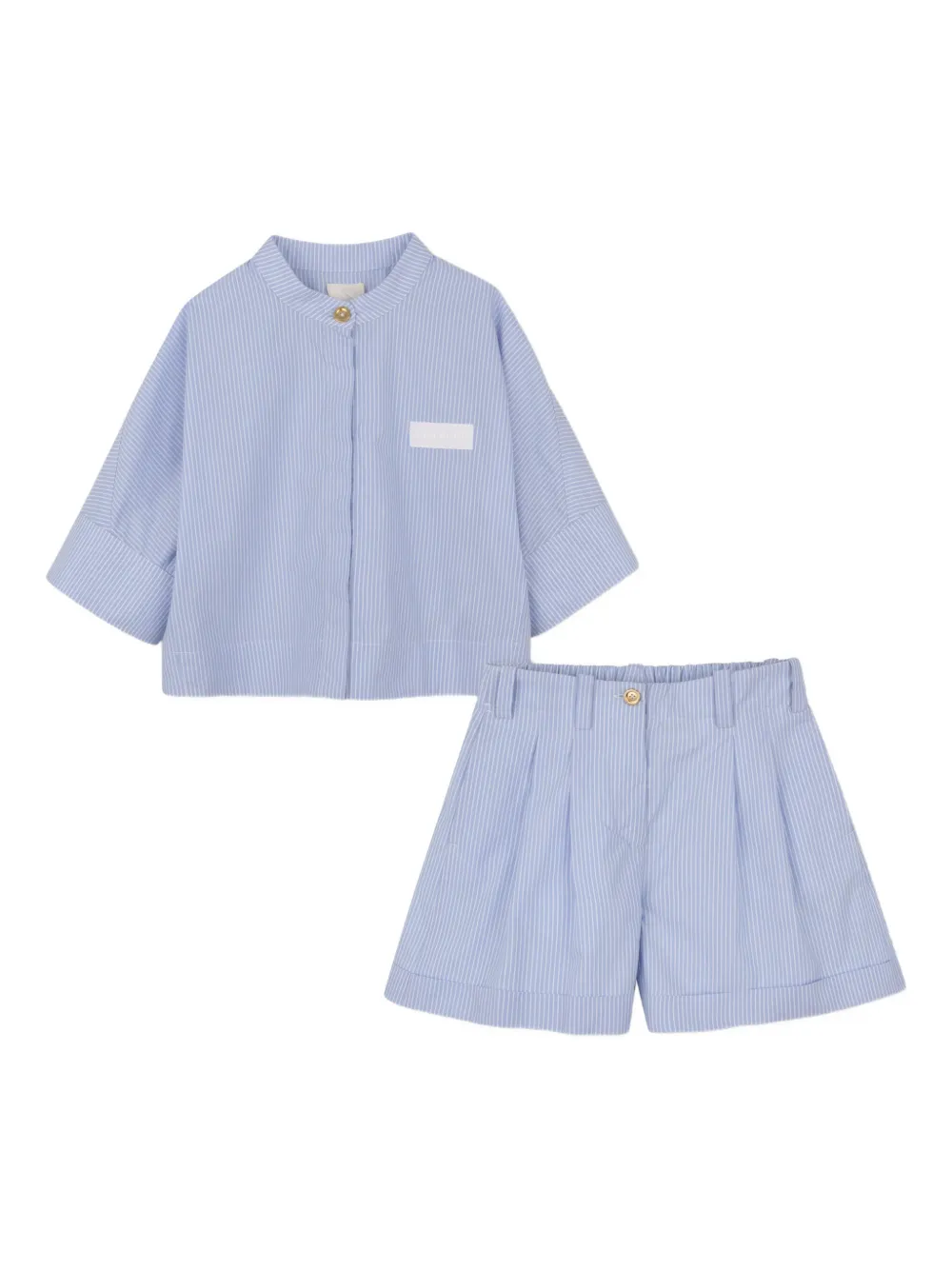 Givenchy Kids Shorts e camicia a righe - Blu