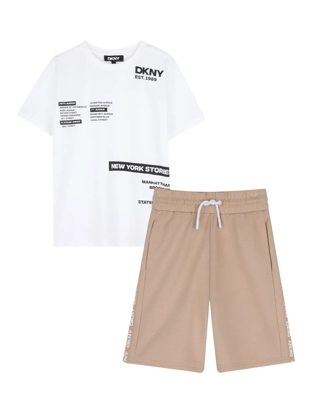 Dkny Kids Set con shorts e logo - Bianco