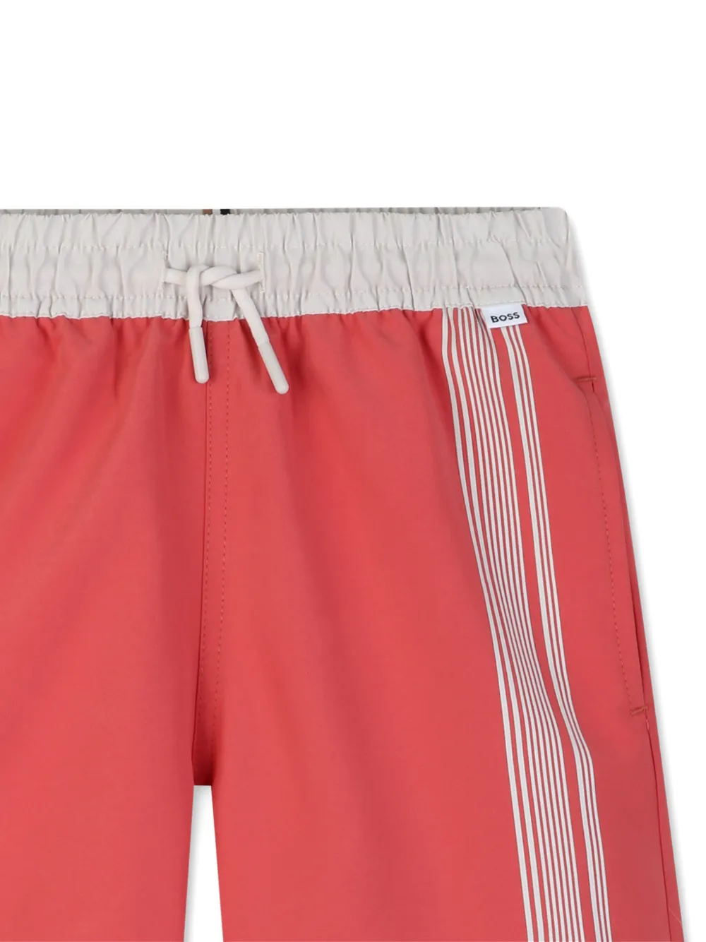 BOSS Kidswear Zwembroek met zijstreep Rood