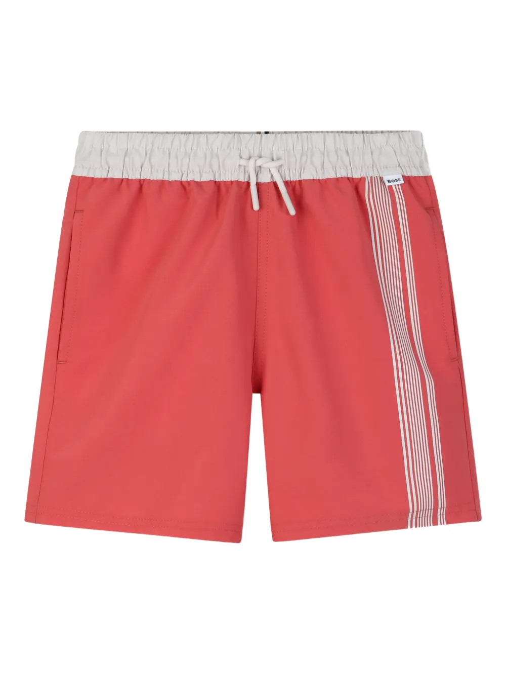 BOSS Kidswear Costume da bagno con banda laterale - Rosso