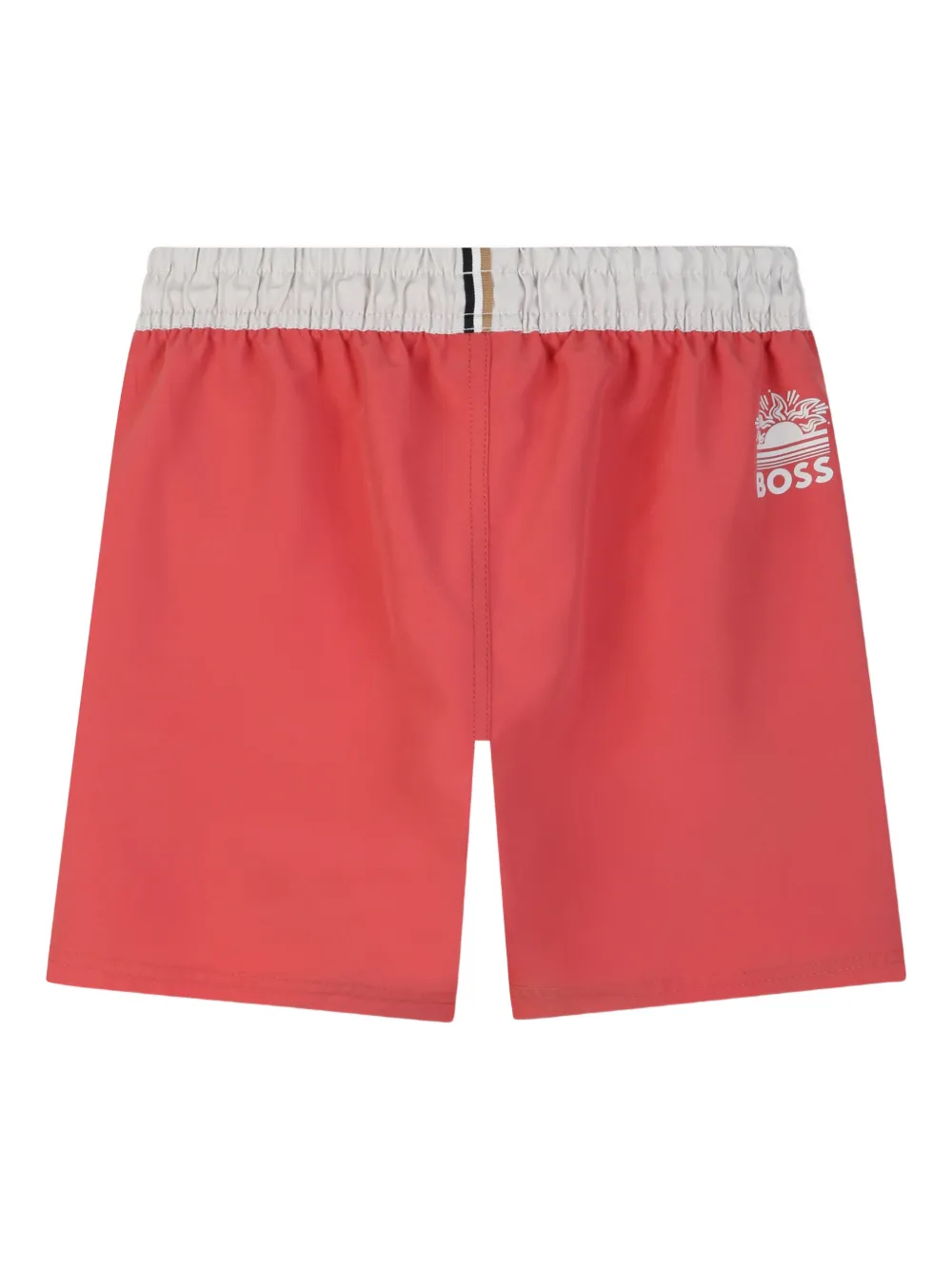 BOSS Kidswear Zwembroek met zijstreep Rood