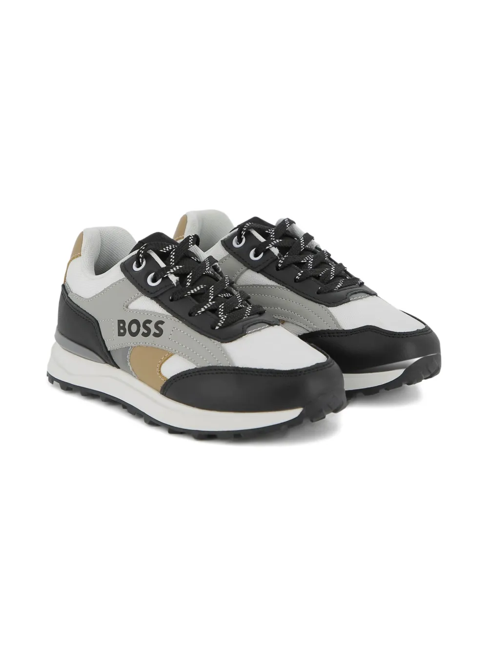 BOSS Kidswear Sneakers met logodetail Wit