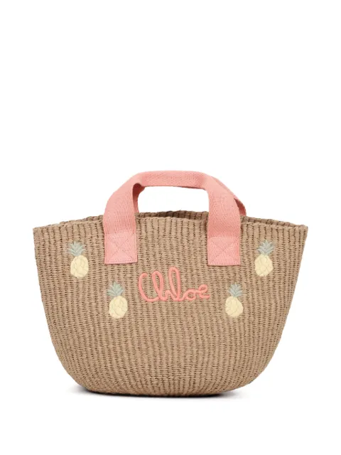 Chloé Kids logo-embroidered tote bag