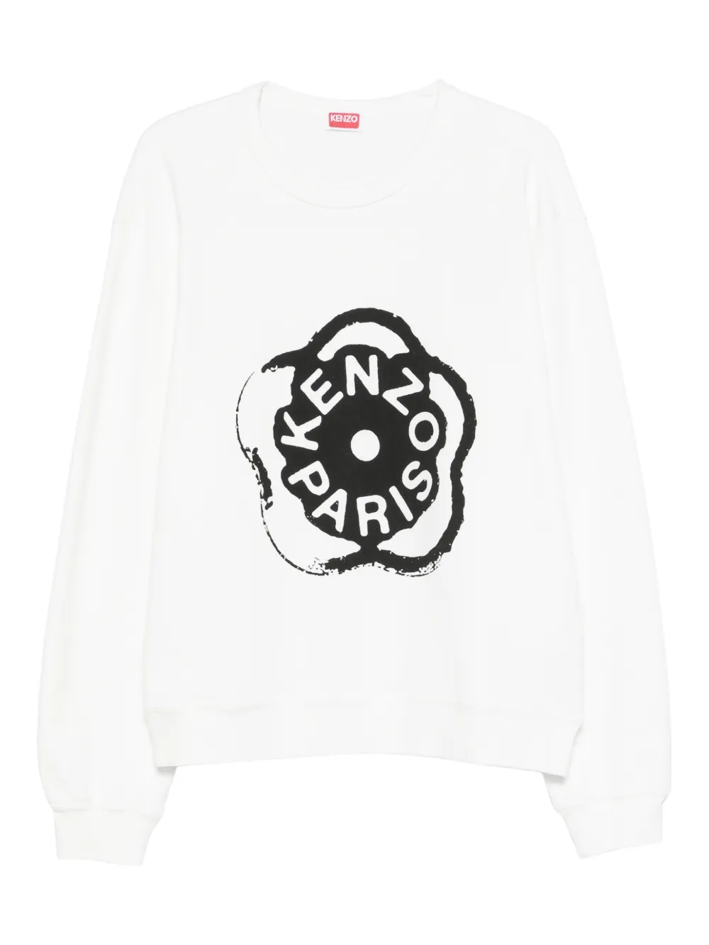 Kenzo floral-logo print sweatshirt - Bianco