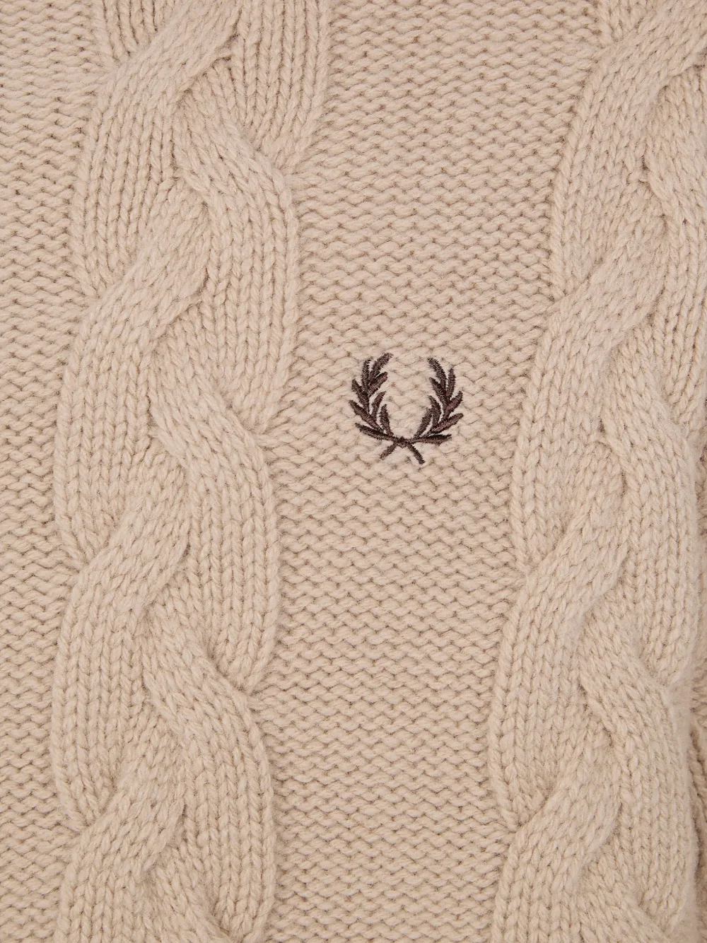  Fred Perry Pull En Maille Torsadée - Tons Neutres 