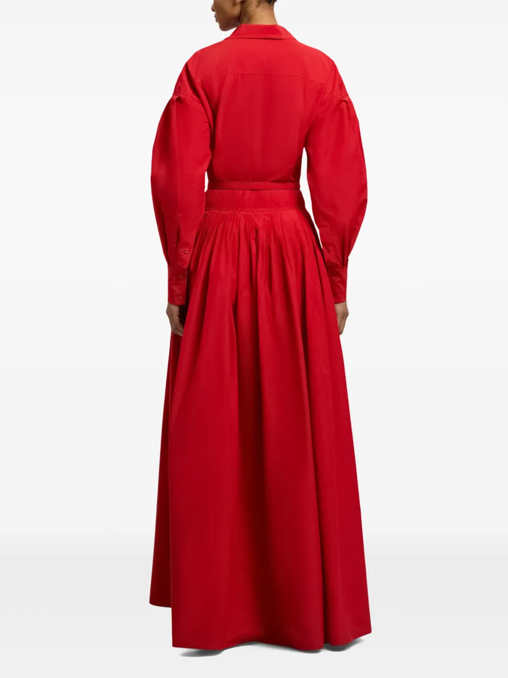Ralph Lauren Collection Daley maxi-jurk met puntkraag Rood