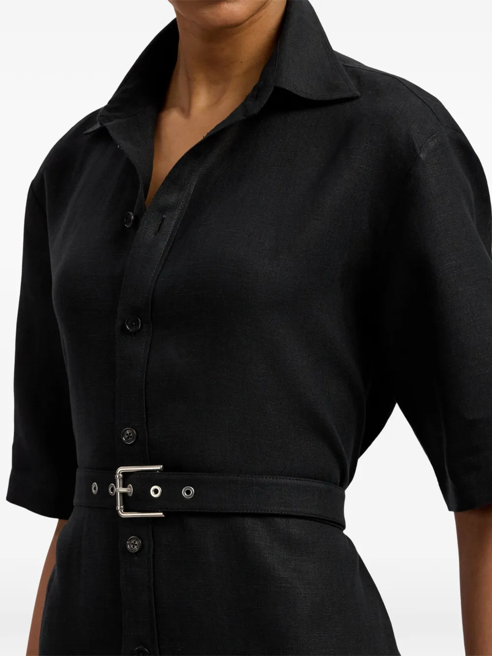 Ralph Lauren Collection Carol maxi-blousejurk met gesp Zwart