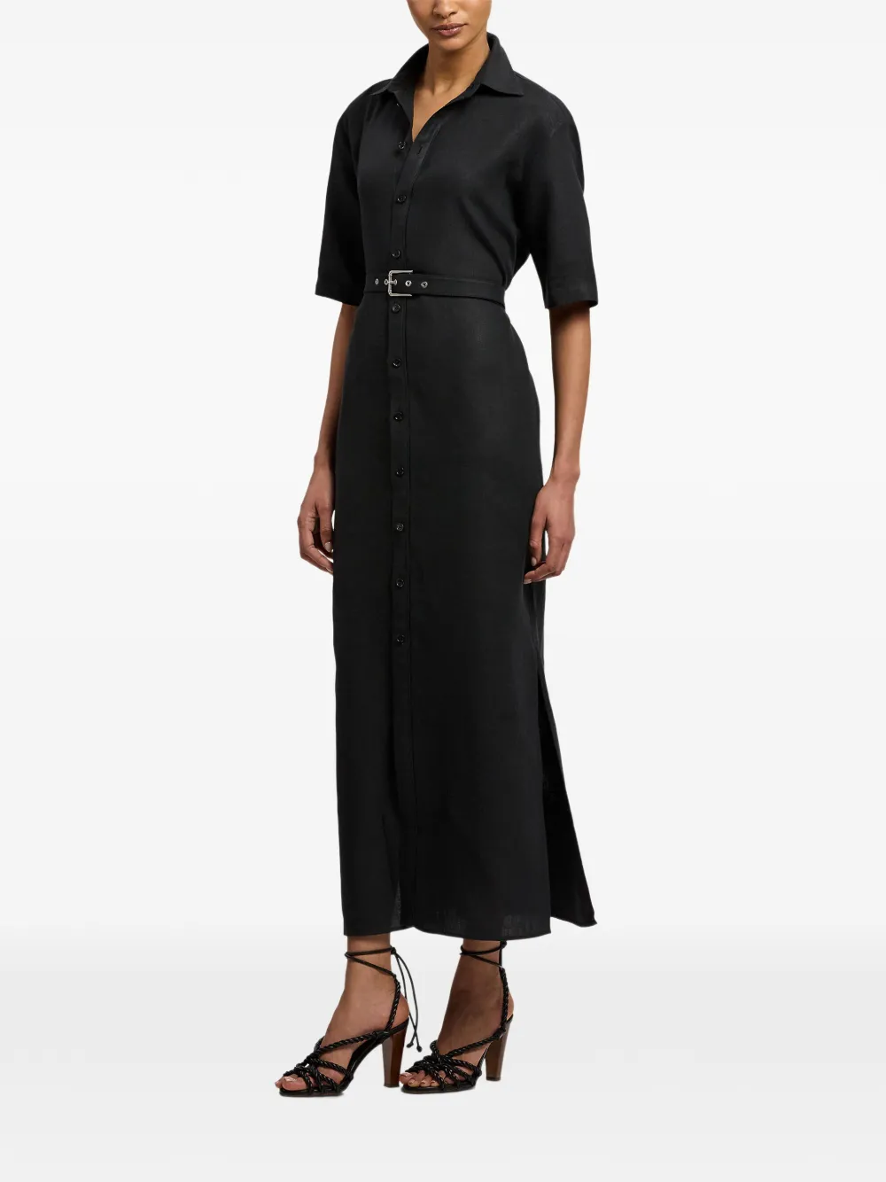 Ralph Lauren Collection Carol maxi-blousejurk met gesp Zwart