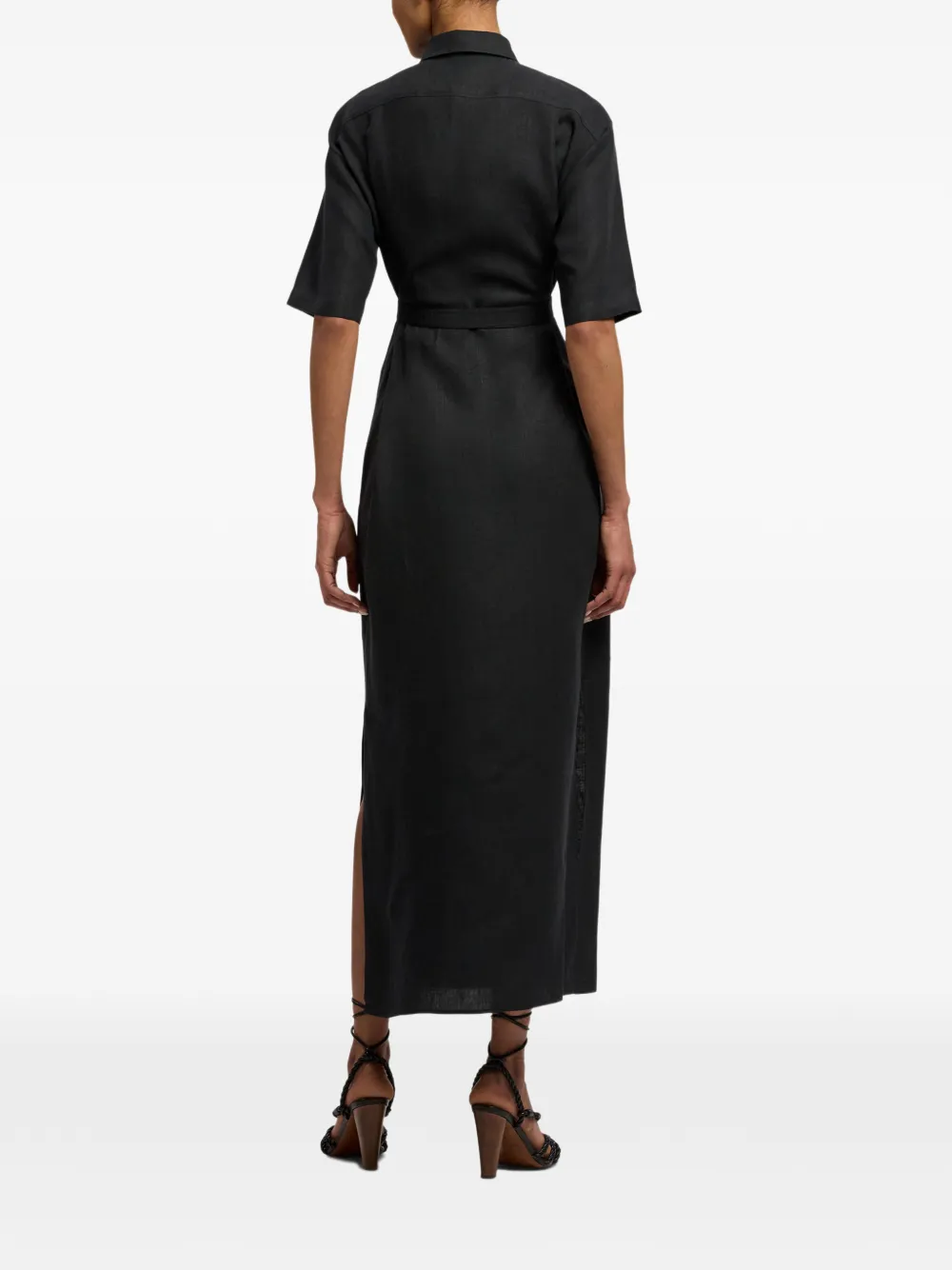 Ralph Lauren Collection Carol maxi-blousejurk met gesp Zwart