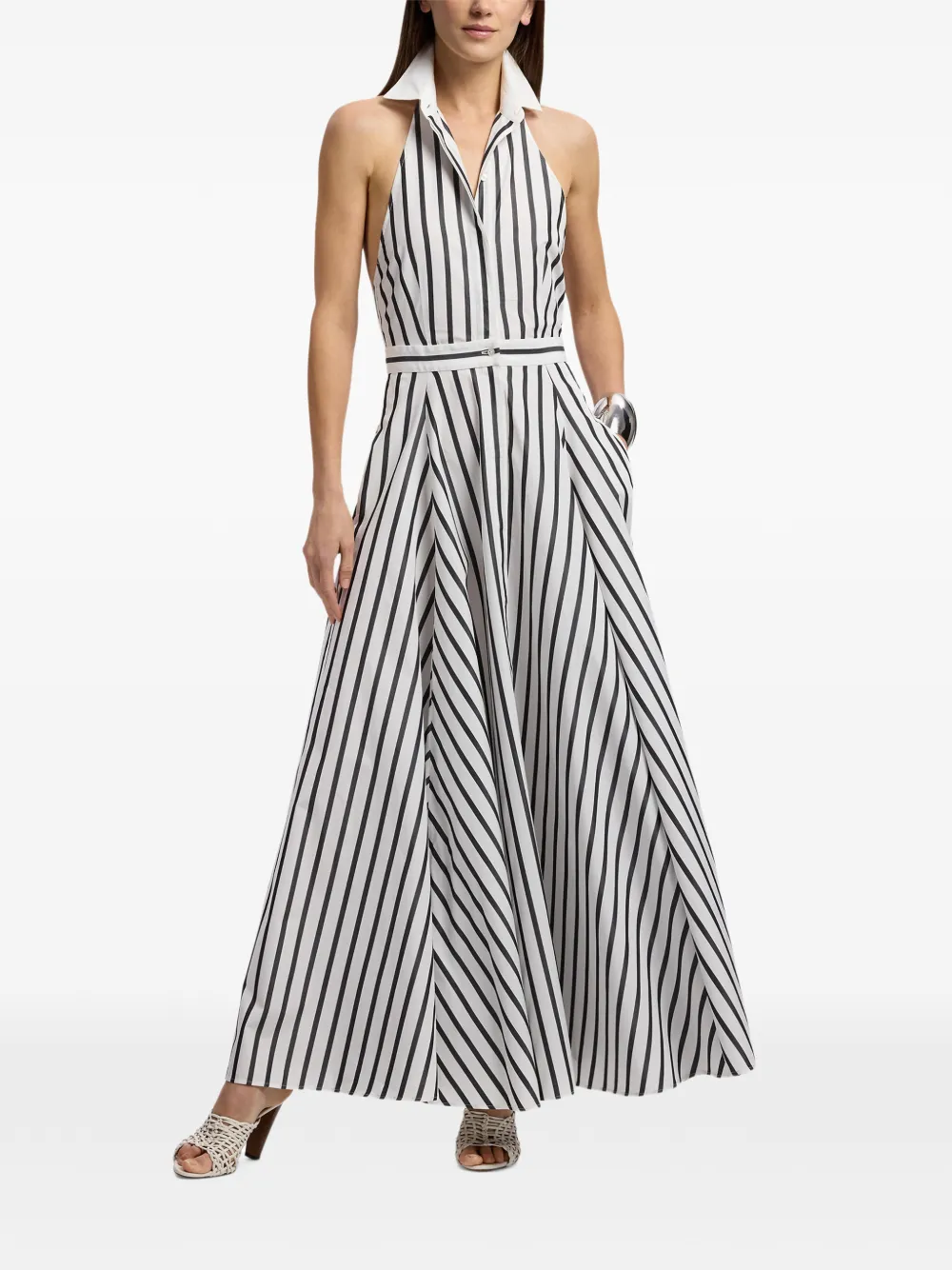 Ralph Lauren Collection Eldred gestreepte maxi-jurk Wit