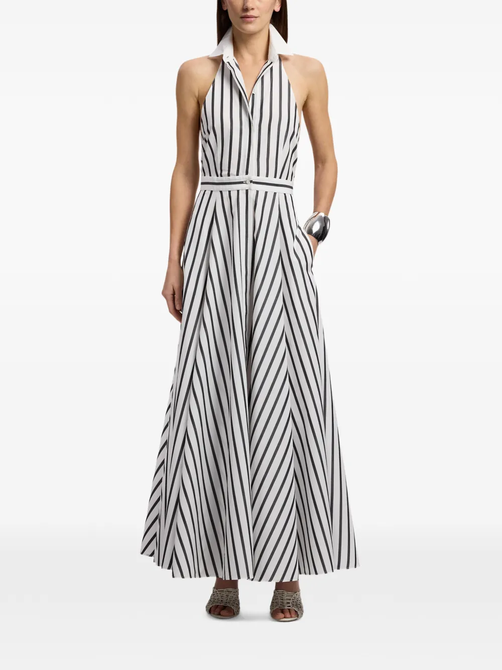 Ralph Lauren Collection Eldred gestreepte maxi-jurk Wit