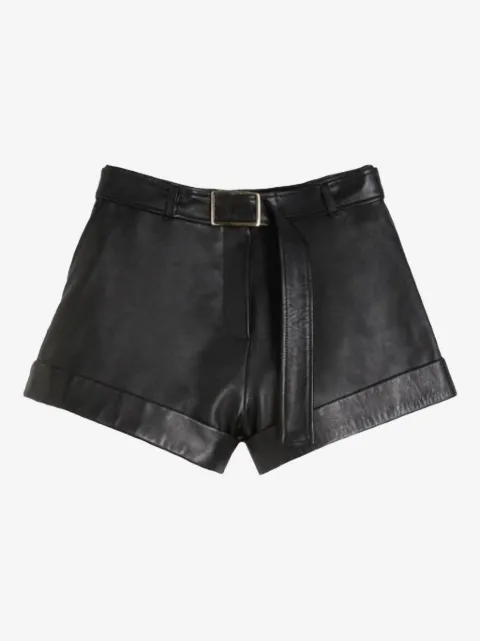 Sportmax short en cuir à taille ceinturée