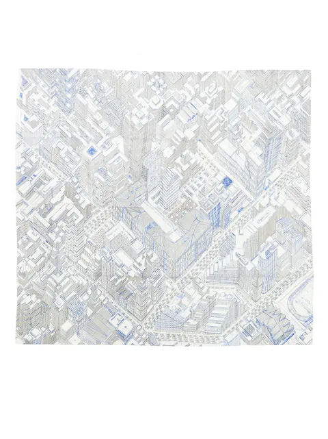 Hermès Pre-Owned 2000-2025 Pantin City Silk Scarf 90 scarves