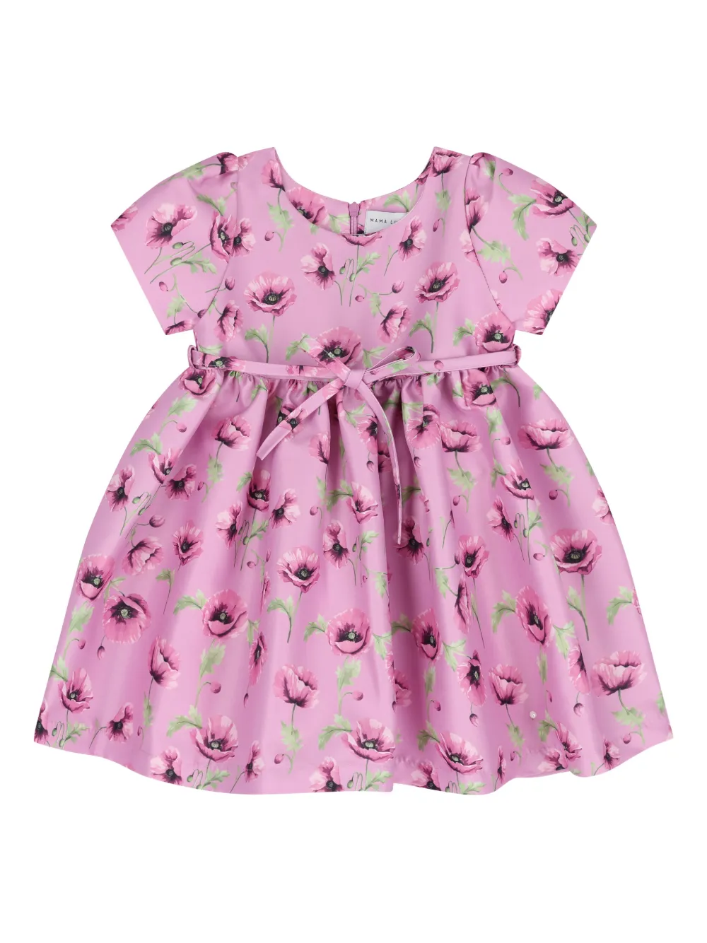 MAMA LUMA KIDS floral-pattern belted-waist dress - Pink