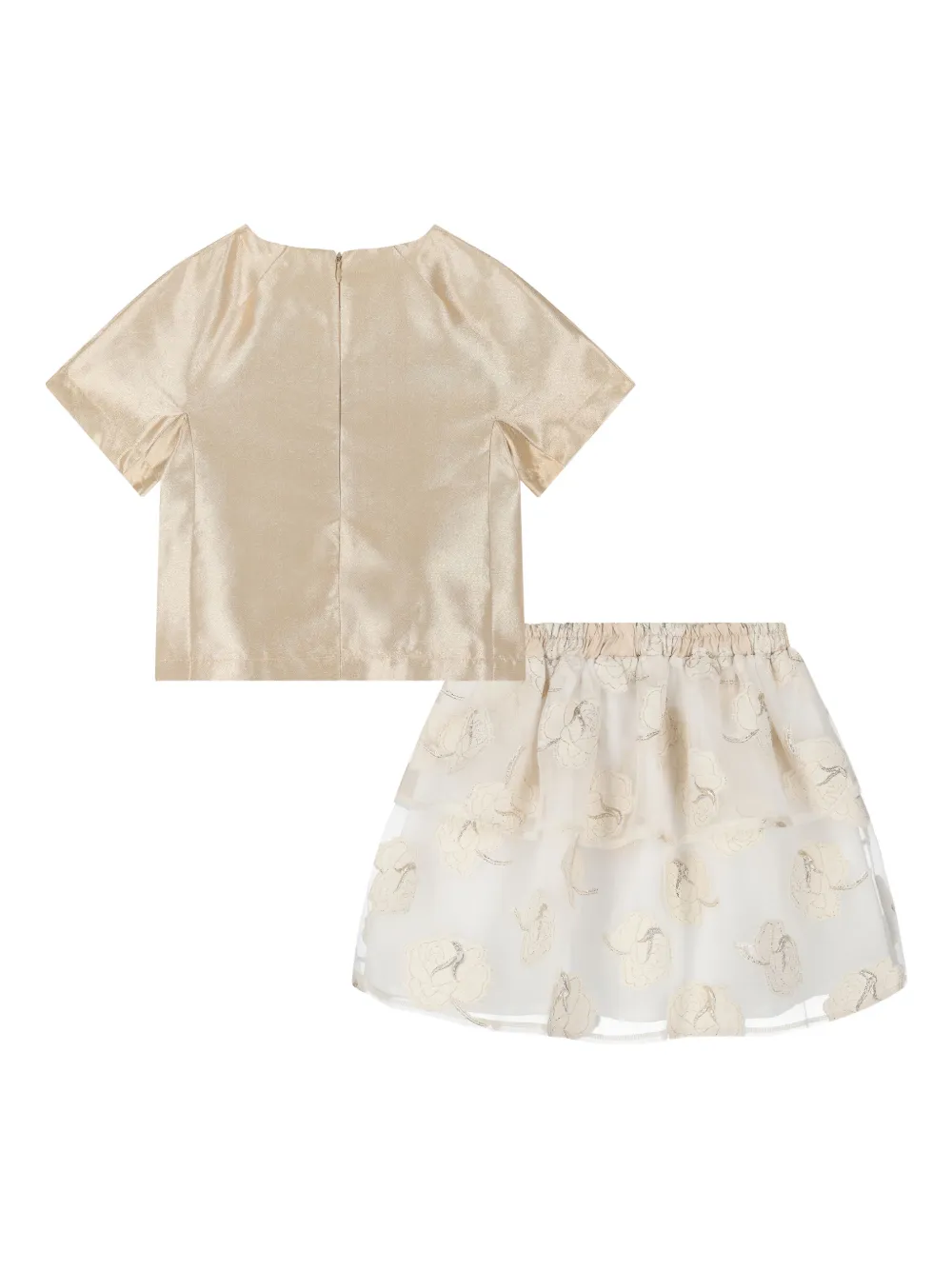 MAMA LUMA KIDS Rok set met rozen Beige